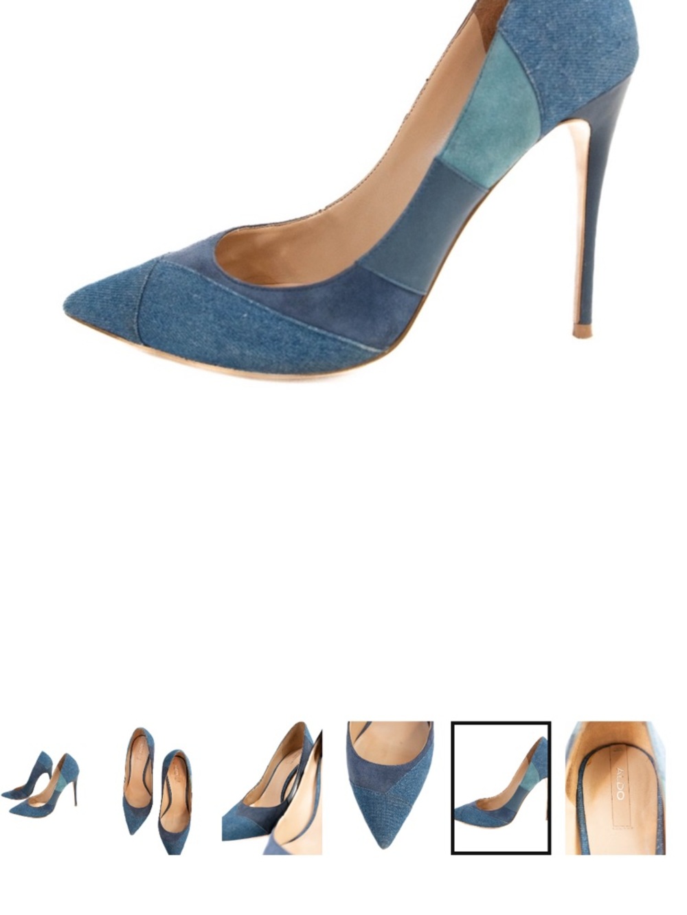 Aldo Blue Multi-Texture Pointed Toe Stiletto Pump
